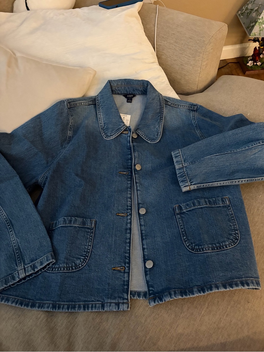 J Crew Peter Pan Collar Denim Jacket - Picture 1 of 3